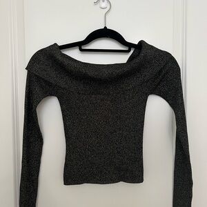 Zimmermann Gold and Black shiny Off-Shoulder Sweater and Skirt Set